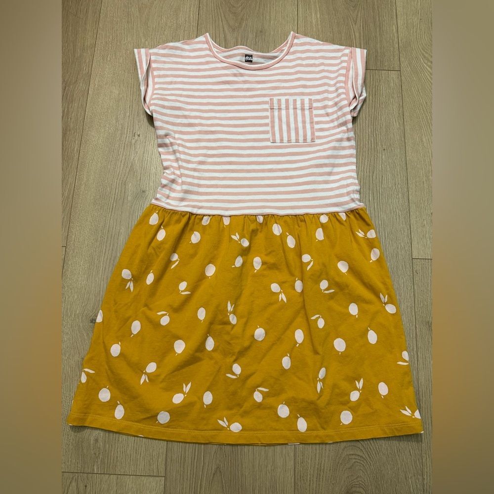 Striped Pink and Yellow Kids Dress tea collection